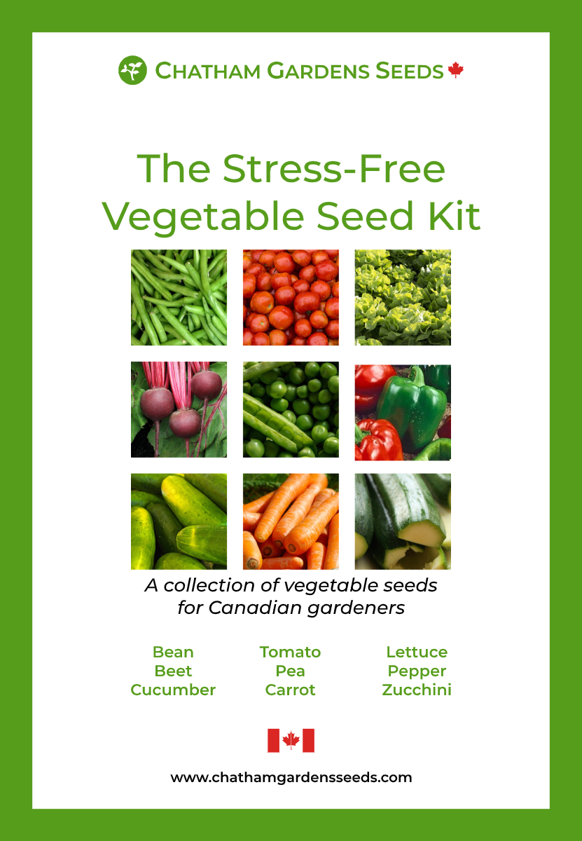 The Stress-Free Vegetable Seed Kit for Canadian Gardeners product label.